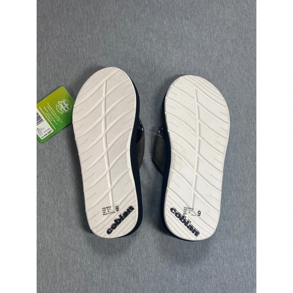 NEW Cobian Mens Draino 3 Black Nautical Nomad‎ Waterproof Flip Flop Sandals Sz 9